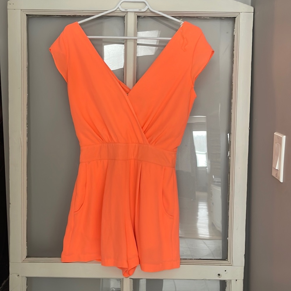 Neon romper with open back